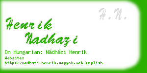 henrik nadhazi business card
